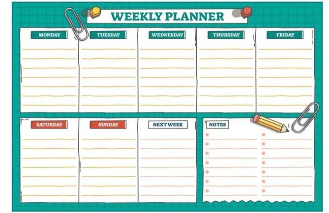weekly planner Prioritization